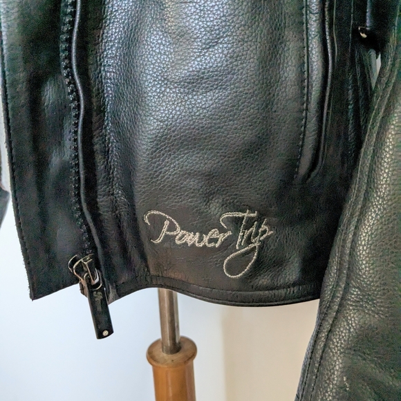 Leather Motorcycle Riding Jacket Power Trip - Picture 13 of 15